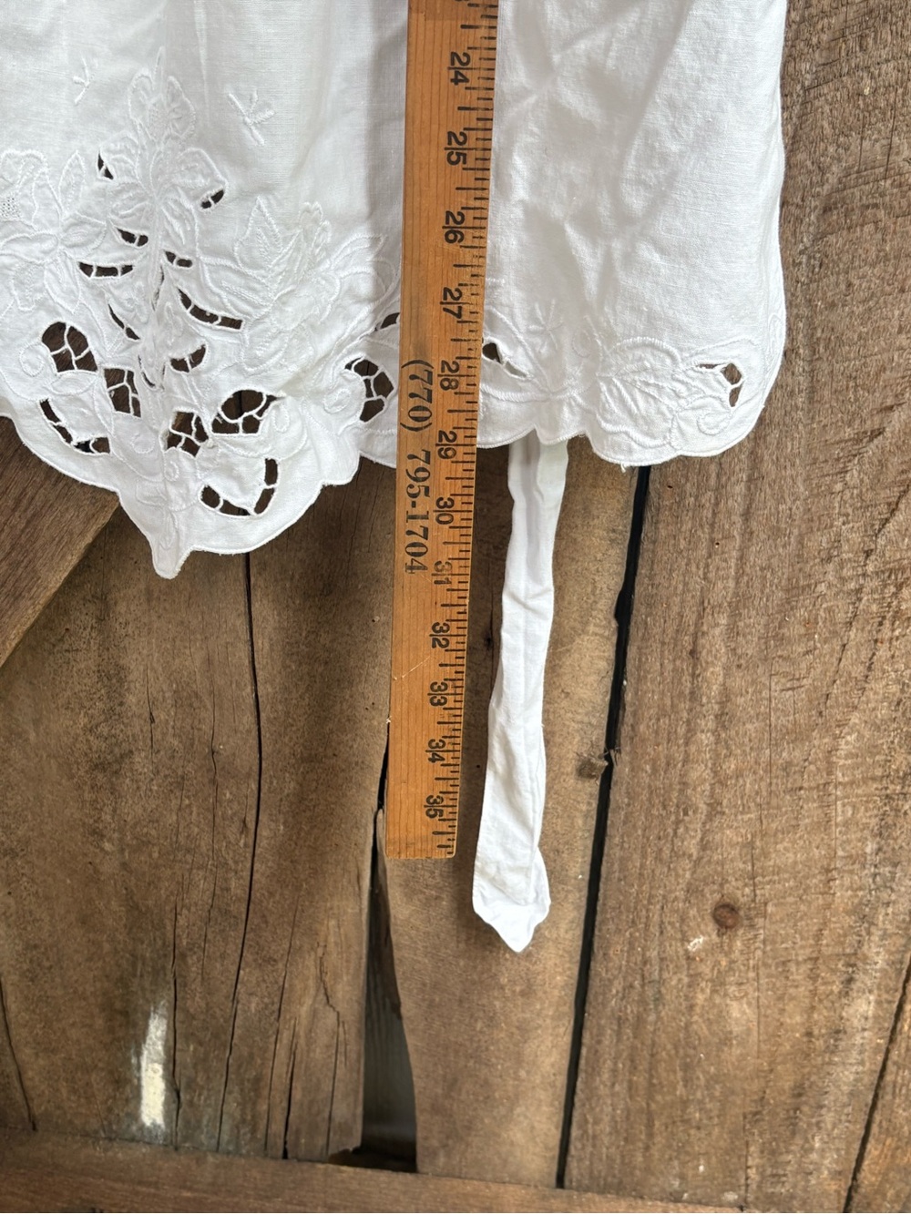 Vintage white Apron - Picture 6 of 8